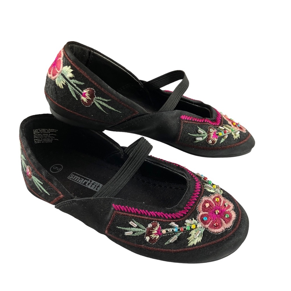Embroidered Beaded Mary Jane Shoes Toddler Size 9